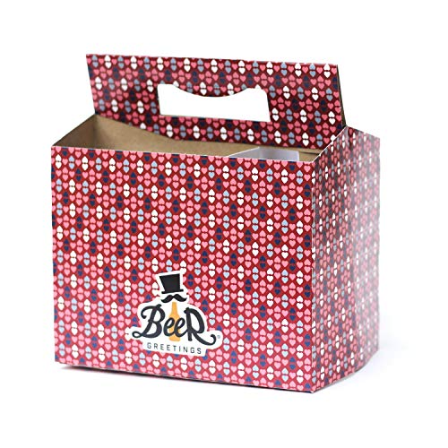 Beer Valentines Day Gifts for Him or Her - Six Pack Greeting Card Box (Set of 4) - Paper Anniversary Gifts for Him, Craft Beer Gifts for Men, Women, Boyfriend, Man Gifts, Beer Lovers