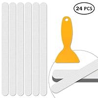 Sumile 24 PCS Safety Shower Stickers Adhesive Non Slip Bathtub Stickers Anti Slip Bath Stickers Tub Stickers for Tubs Bathrooms Pools Stairs Ladders Boats with Scraper