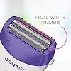 Conair-Satiny-Smooth-Ladies-Dual-Foil-Rechargeable-Shaver-with-pop-up-Trimmer-Use-Wet-or-Dry Conair Satiny Smooth Ladies Dual Foil Rechargeable Wet/Dry Shaver with Pop-up Trimmer, Purple/White