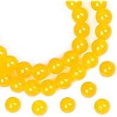 AD Beads Natural Gemstone Round Loose Beads 15" for Bracelet Necklace Earrings Jwelery Making Crafts DIY (4mm, Yellow Jade)