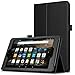 Fire HD 8 Case, Premium Leather Folio Folding Stand Cover Case for HD 8 Tablet with Alexa (7th Gen, 2017 Release) [with Auto Wake / Sleep Function] – Black