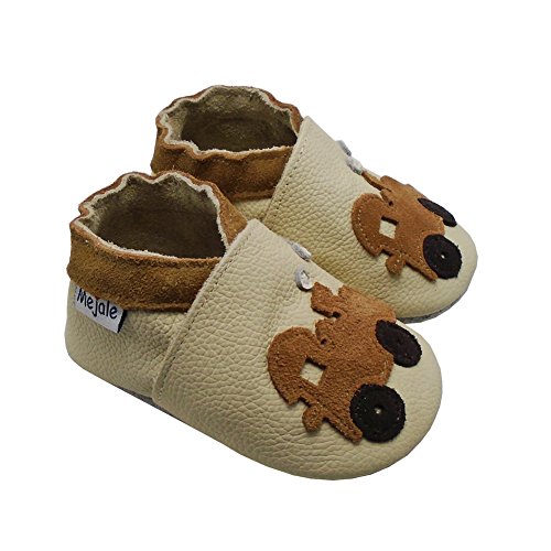 image for Mejale Baby Shoes Soft Sole Leather Crawling Moccasins Cartoon Train I