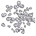ZIJING 70pcs Mixed Small Big Size Silver Brass Metal Setting Clear White Teardrop Facets Sew On Crystal Rhinestones Gems Beads with 4 Holes for Sew On (Clear White Mix Size -70pcs)