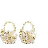 Shell Flower Ball Earrings Crystal Flower Earrings for Women Ladies Hypoallergenic Dainty Fashion Birthday Jewelry Gift