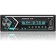 Single Din Car Stereo with Dual Bluetooth, FM Radio Car Audio Receiver Dual USB Port, SD, AUX-in, Built-in Microphone, Hands 