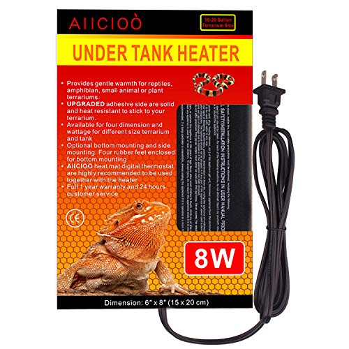 Aiicioo Reptile Heating Pad Hermit Crab Heater Heat Mat for Reptiles