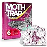 Mottenfalle Clothes Moth Traps 6-Pack - Prime Safe Non-Toxic Eco-Friendly Moth Traps with Pheromones Sticky Adhesive Tool for Wool Clothes Closet Carpet - Pesticide & Insecticides Free