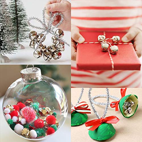 image for CEWOR 168Pcs Craft Bells 1Inch Christmas Jingle Bells with 98ft Red Co