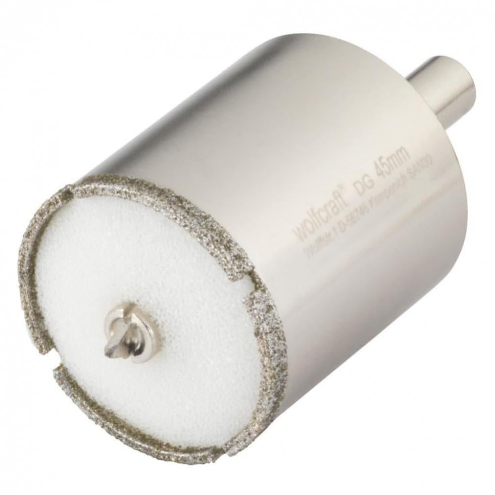 Wolfcraft 5928000 Diamond Ceramic Hole Saw accessory with 10 mm Shank and 45 mm Ø Sponge Included — image 1