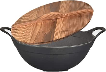 LZC Olla de Hierro Fundido, Utensilios de Cocina Grandes Gruesos y