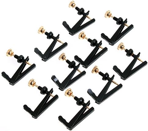 10pcs Violin Parts String Adjuster Fine Tuner 3/4 -4/4 Black and Gold Violin Parts