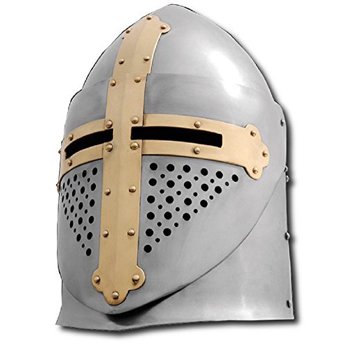Armor Pot Helmet with Visor - 14 Gauge Steel SCA Ready Medium