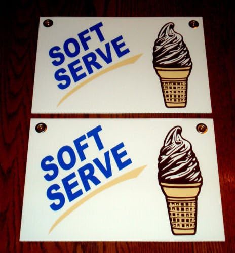 VINBOX 2 SOFT SERVE Coroplast SIGNS New! 8'', X 12'', Concession Stand Ice Cream