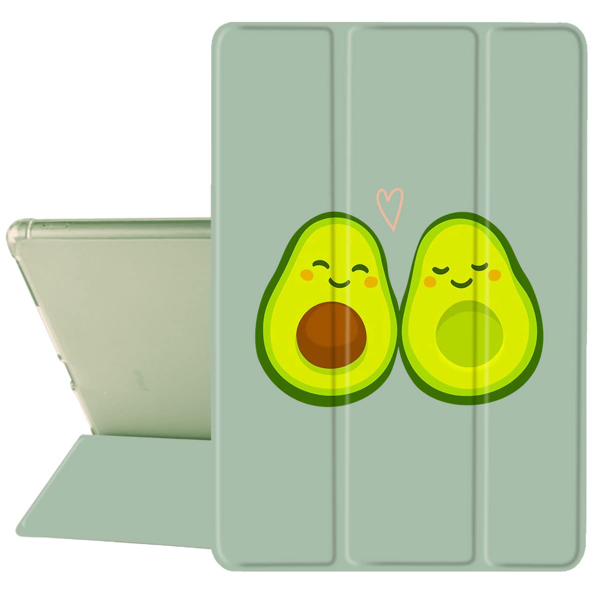 MAYCARI Cute Cartoon Avocado iPad Case - 9.7 inch, Pencil Holder, Auto Sleep/Wake, Soft TPU Back Protective Case — image 1