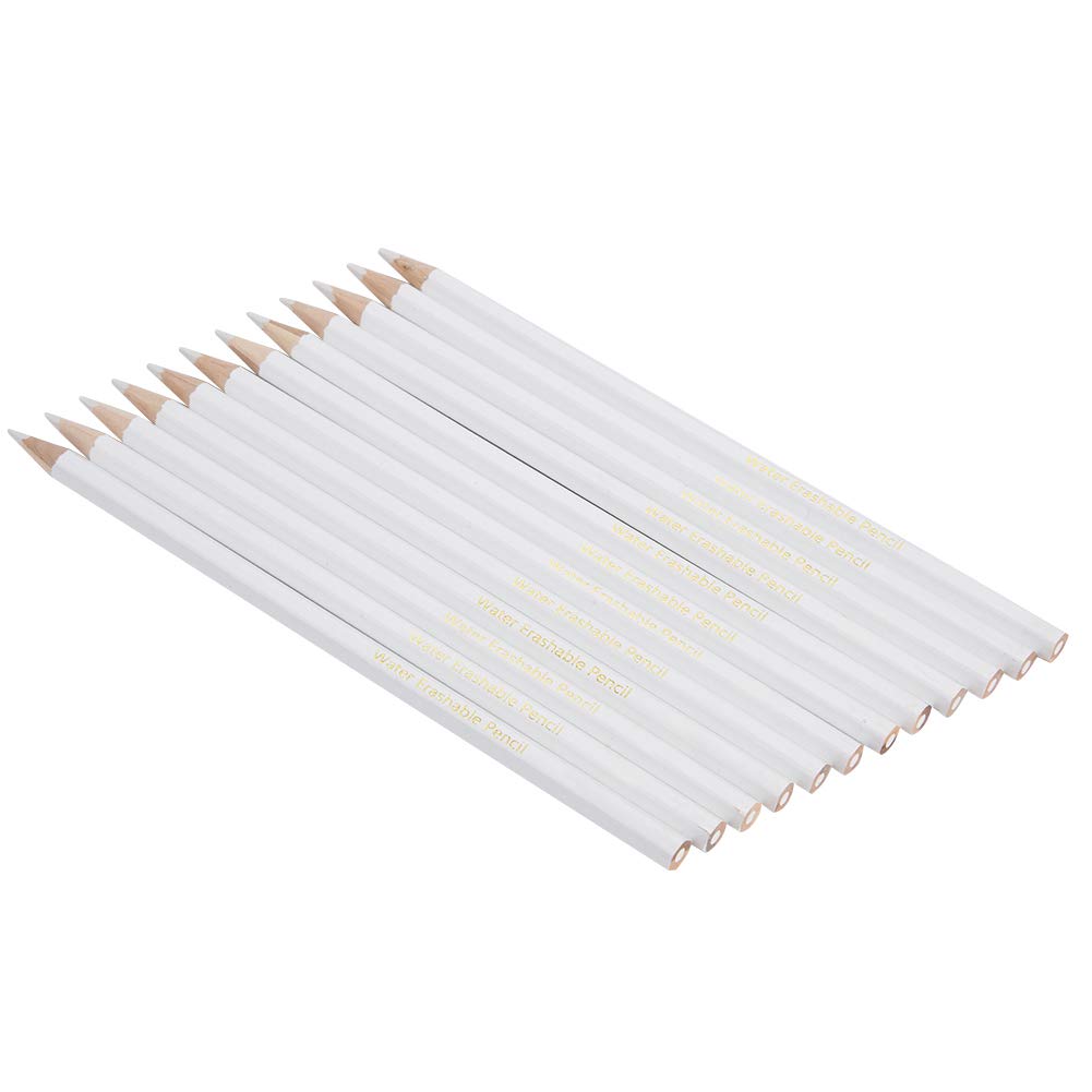 GLOGLOW Sewing Marking Pencil, Water Soluble Pencil White Sewing Marking Pencil for Fabric Tailor's Marking and Tracing Tools