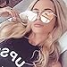 TrendyMate-Womens Street Fashion Metal Twin Beam Flat Mirror Lens Cat Eye Sunglasses … (Gold/Pink, 57mm)