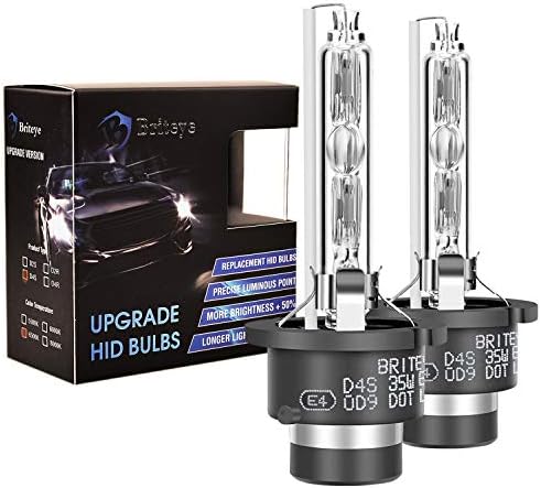 Briteye D4s Hidバルブ 純正交換用 車用ヘッドライト Hid 6500k 高輝度 車検対応 35w 12v Hidライト 21アップグレード版 2年間の保証 2個入