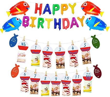 The Big One Bobber Gone Fishing Baby Monthly Photo Banner Little