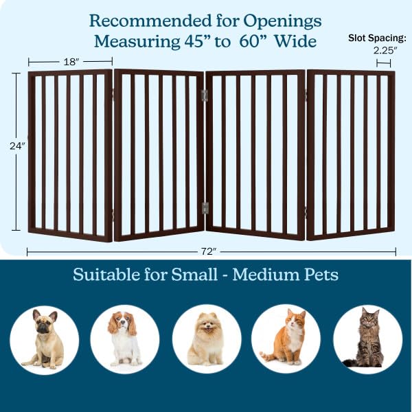 PETMAKER Pet Gate - 4-Panel Indoor Foldable Dog Fence for Stairs