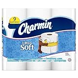 Charmin Ultra Soft Flushable Toilet Paper, - 9 GIANT FAMILY ROLLS - 198, 2-Ply Sheets, Per Roll...