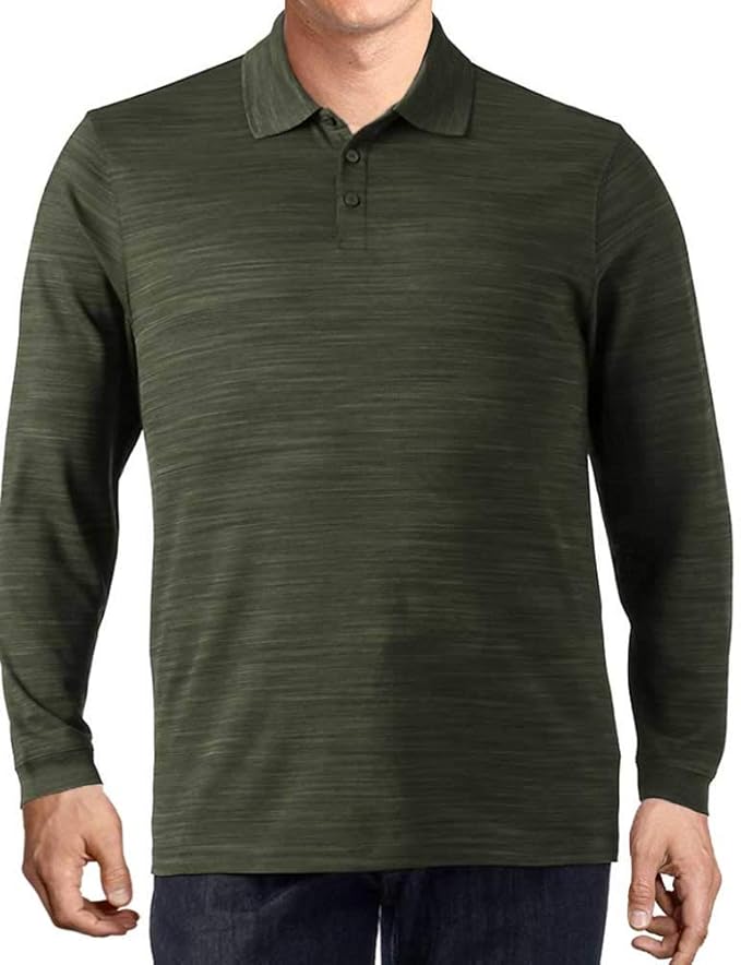 Amazon.com: Haggar Men's Big & Tall Classic-Fit Space-Dyed Textured Performance Polo (LT, Deep 