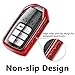 QIAOBA Smart Premium TPU Fall Car Key Soft Plating Protection Shell Case Cover,Key Fob Case for Accord Civic CRV Pilot Odyssey (Red)