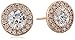 Amazon Collection Platinum or Gold Plated Swarovski Zirconia Halo Stud Earrings