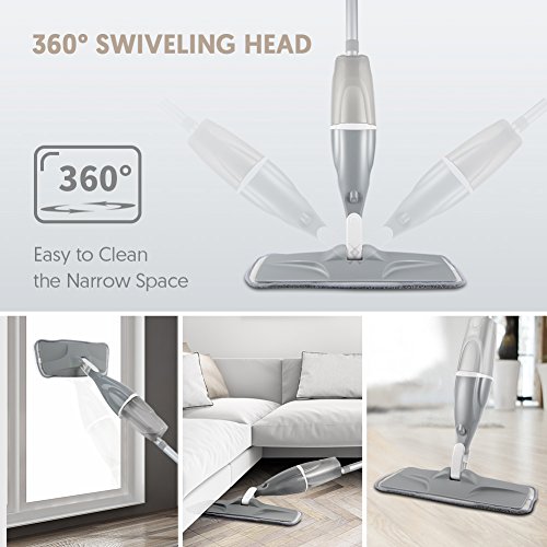 FORSPEEDER Spray Mop for Floor Cleaning, Hardwood Floor Mop with a 640 ML Refillable Bottle and 2 Washable Mop Heads, Handle Mop for Home Kitchen (Spray Mop with 2 Mop Pads) - Thumbnail 5