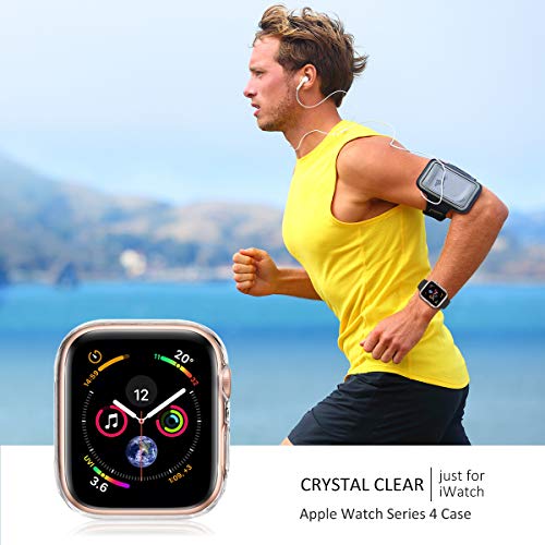 Goton Compatible iWatch Apple Watch Case 40mm Series 4, [ 2 Color Packs ] Soft TPU Shockproof Case Cover Bumper Protector (Clear + Clear, 40mm) - Thumbnail 5