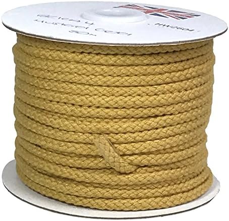 Cotton Braided Lacing Cord - Mustard Gold- per meter