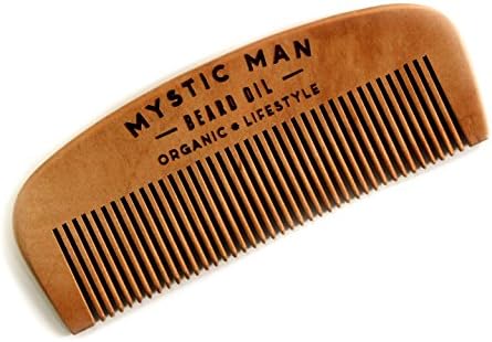Mystic Man Handmade Wooden Beard Comb – Fine Tooth Detangling Tool