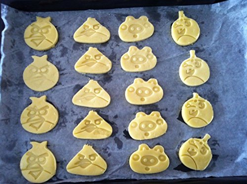 4Pcs Plunger angry birds cookie Cutters biscuit embossing Mold cake decorating supplies Fondant embosser Decor edible Anyana baking stamp christmas fall pie crust decoration