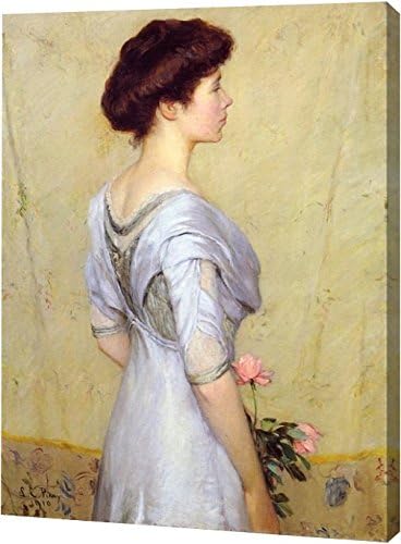 The Pink Rose by Lilla Cabot Perry - 9" x 11" Gallery Wrapped Giclee Canvas Art Print - Ready to Hang