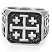 Jude Jewelers Stainless Steel Crusader Jerusalem Cross Ring