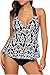 Wetopkim Women V Neck Racerback Tankini Swimsuit Foral Printed Tankini Top Wirefree