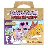 Kangaroo's Dinosaur Valentines Day Cards; 28 Kids Valentine's with Dinosaur Stickers