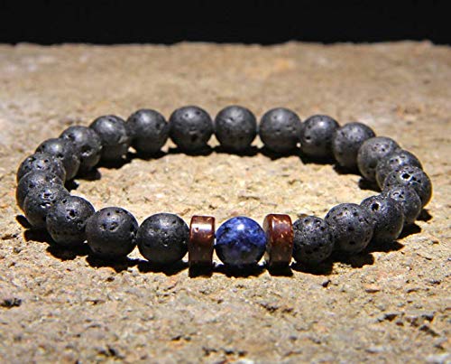 Men Bracelet Natural Moonstone Bead Tibetan Buddha Bracelet Chakra Lava Stone Diffuser Bracelets Men Jewelry Gift Drop (A)