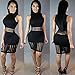 Franterd Women Mini Dress, Bodycon High Neck Bandage Party Hollow Out Short Dress (S) Black
