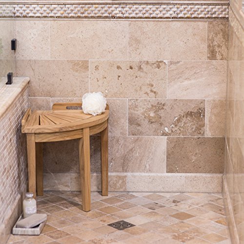 Belham Living Teak Corner Shower Stool