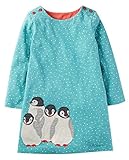 Fiream Cute Girls longsleeve Cotton Animals Applique Dress(7501TZ,6)