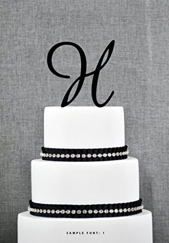 Personalized Monogram Initial Wedding Cake Toppers Letter H Custom Monogram Cake Toppers Unique Cake Toppers Traditional Initial Toppers