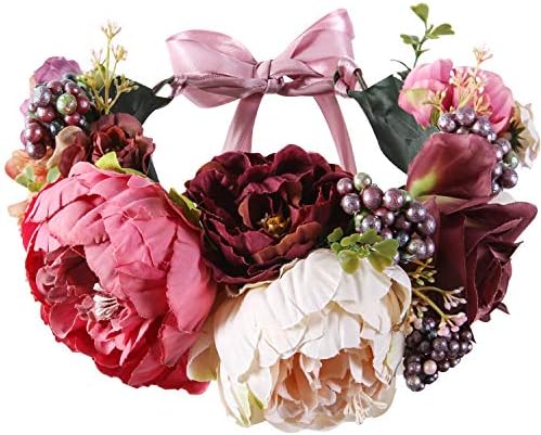 Valdler Vintage Dark and Dramatic Dead Roses Headband for Festivals Party Black+Red
