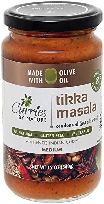 Curries By Nature Tikka Masala Curry Sauce | 12 Ounce, 6 Pack | Gluten Free Natural Olive Oil Vegetarian Condensed Cooking Sauce Indian Curry