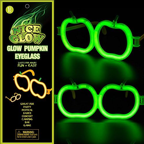 Glow Glasses Light Up Toy Party Favors Apple Eyeglasses with 2 Glowing Sticks Multiple Colors Radom Color