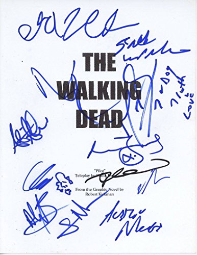 Greg Nicotero (sketch), Robert Kirkman, Austin Nichols, Scott Wilson, Irone Singleton, Norman Reedus & Chandler Riggs, Autographed Signed Script COA 'The Walking Dead'