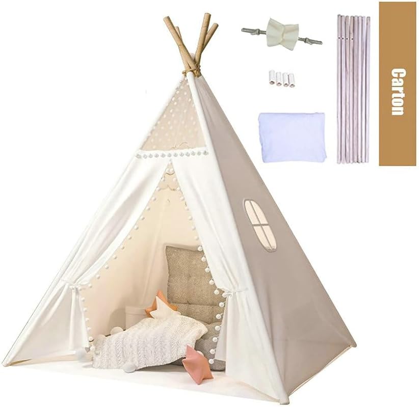 Trafagala Kids Teepee Tent White 160cm Indoor Outdoor Playhouse Wigwam