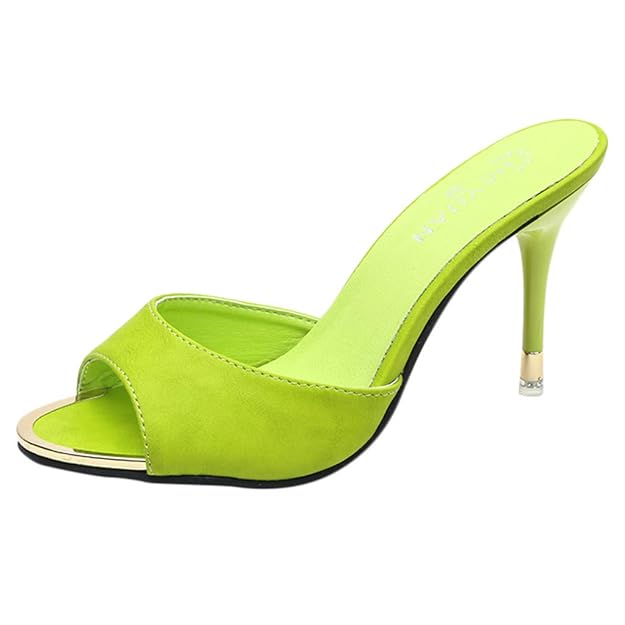 Damen High Heel Sandalen Hausschuhe Mode Sommer Schuhe Party Stiletto Offene Spitze Sandalen