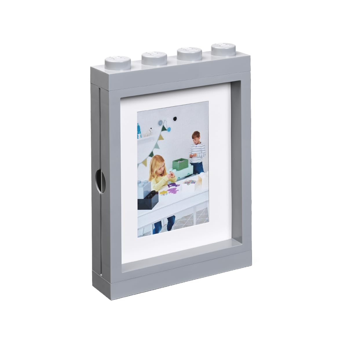 LEGO Picture Frame for Photos 10x15 cm GREY| Stylish and Fun Photo Frame for Kids, Family and Bedroom Decor | Perfect Frame for Wall Art, Living Room Decor, Room Accessories & More