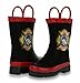 Boy's Black Fire Dog Rain Boots (Toddler/Little Kid)