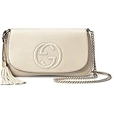 Gucci Soho Off White Leather Handbag Crossbody Clutch Ivory Italy Bag GG NEW